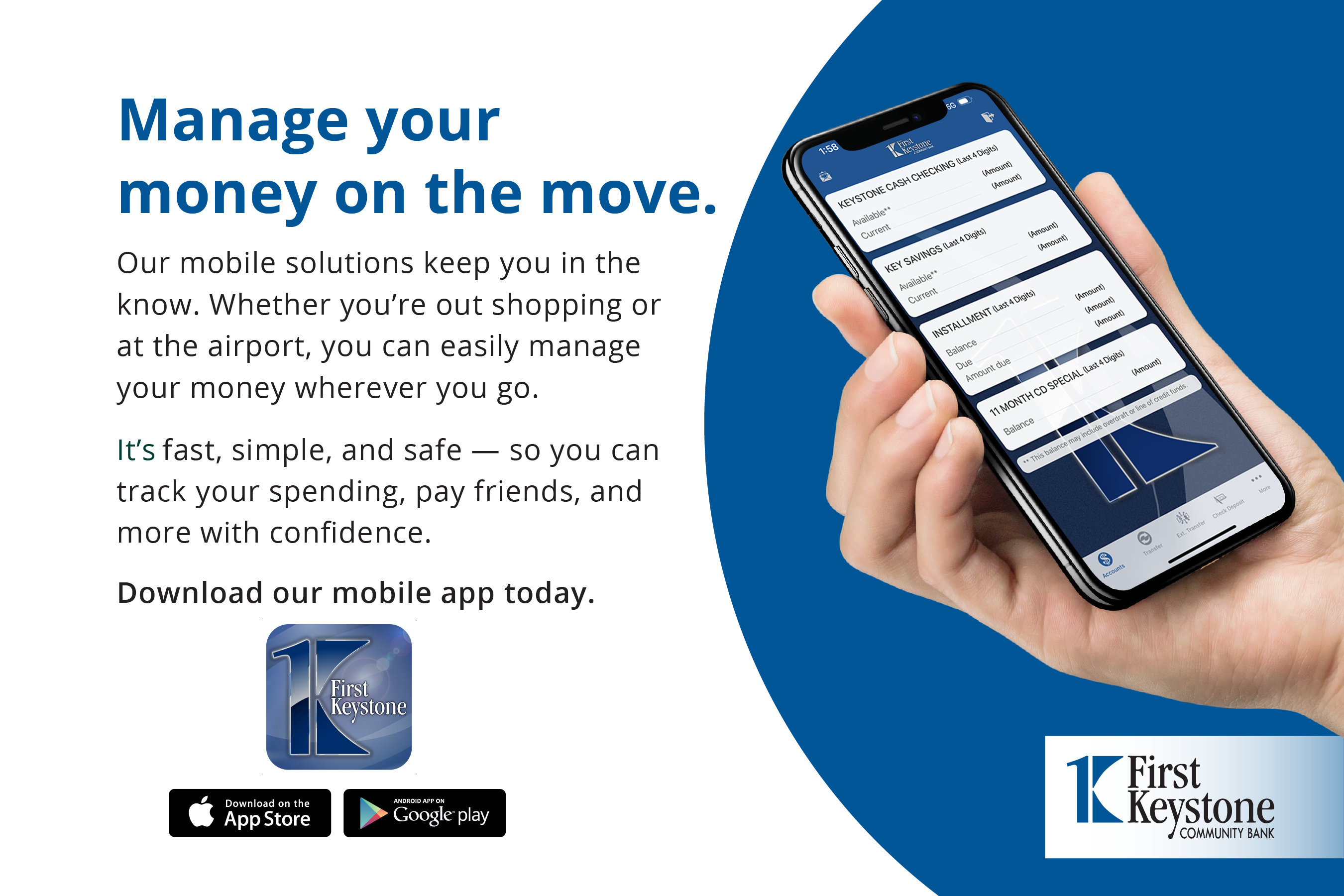 FKCB Mobile Banking helps you manage your money on the move!